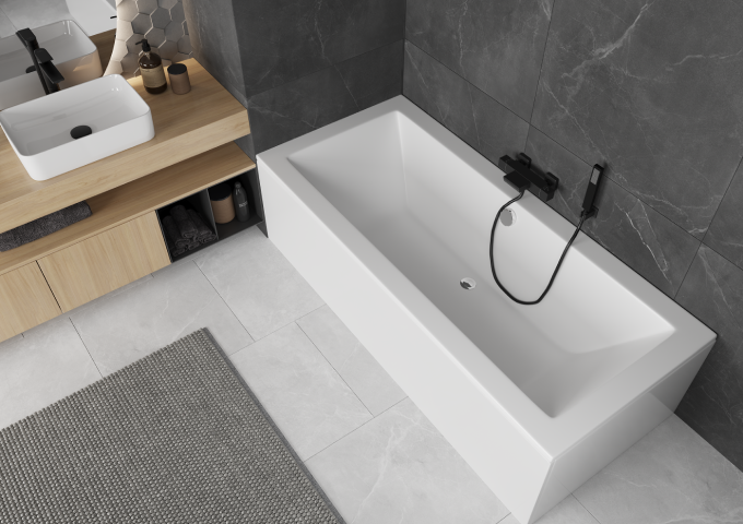 Rectangular Bathtubs with Enclosure Included
